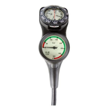 Pressure gauge, 0-80m depth gauge and compass console