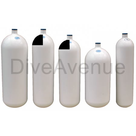 5 liter steel scuba tank 200bar naked FABER