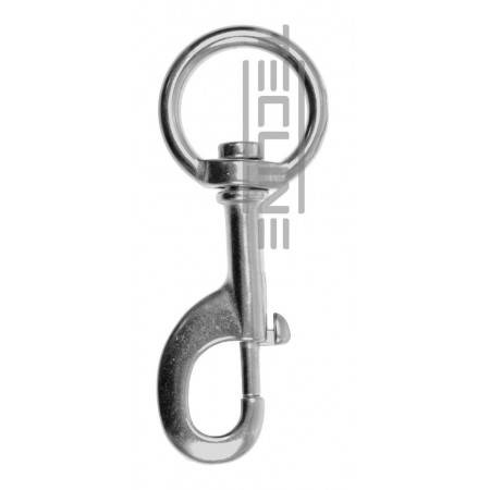 TECLINE Stainless steel snap hook with ring 120mm